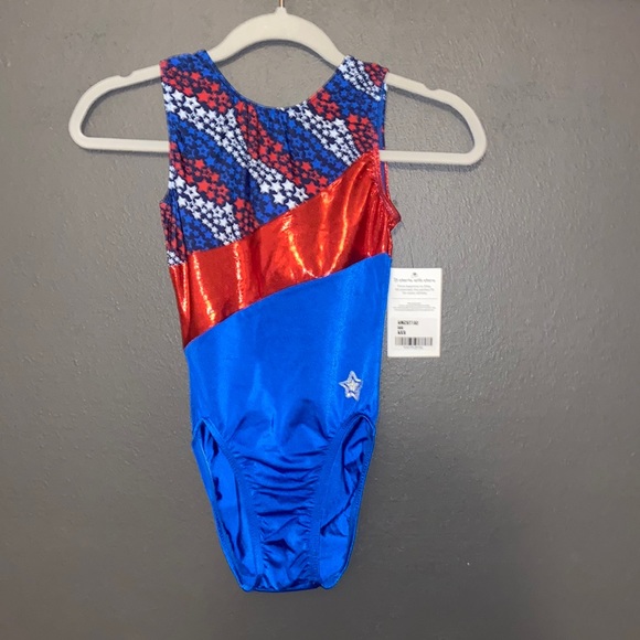 Gk star red white and blue leotard Adult xtra small - Picture 1 of 6